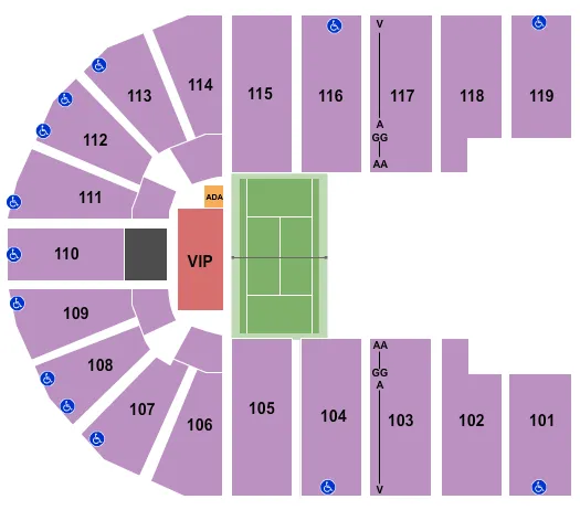 ORLEANS ARENA THE ORLEANS HOTEL TENNIS Seating Map Seating Chart