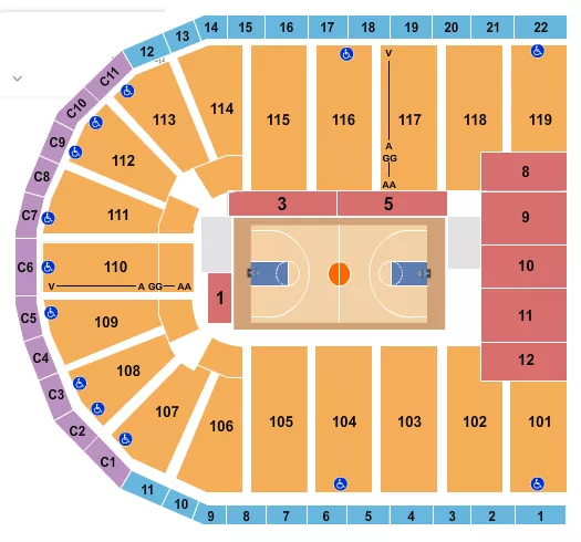 ORLEANS ARENA THE ORLEANS HOTEL BASKETBALL WCC Seating Map Seating Chart