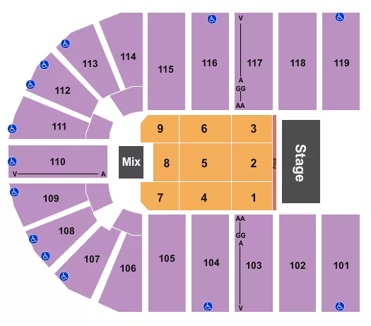 ORLEANS ARENA THE ORLEANS HOTEL ENDSTAGE 7 Seating Map Seating Chart