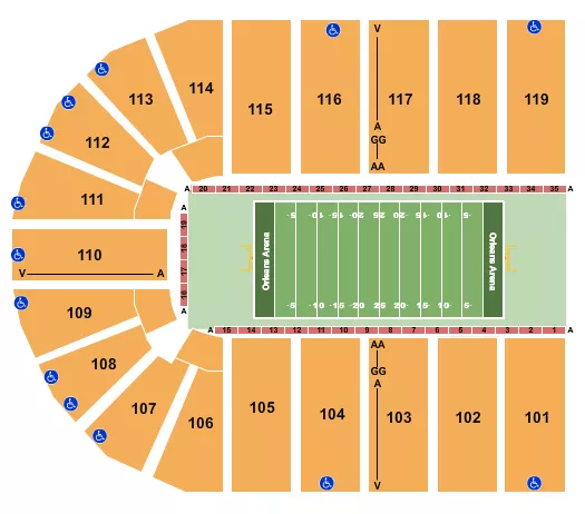 ORLEANS ARENA THE ORLEANS HOTEL FOOTBALL Seating Map Seating Chart