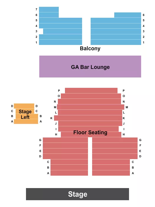 ORPHEUM THEATRE FLAGSTAFF ENDSTAGE Seating Map Seating Chart