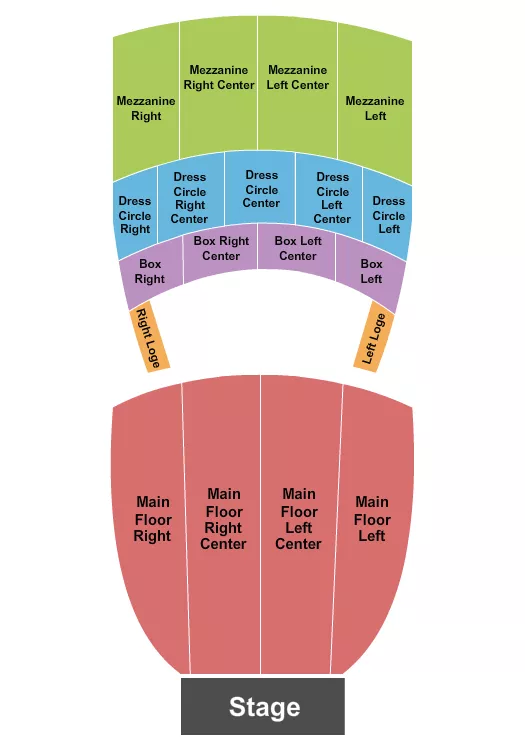 ORPHEUM THEATRE SIOUX CITY ENDSTAGE COMBINED MEZZ Seating Map Seating Chart