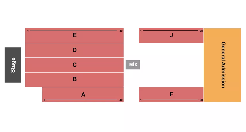 OUTDOORS AT SEMINOLE CASINO CENTER IMMOKALEE ENDSTAGE 2 Seating Map Seating Chart