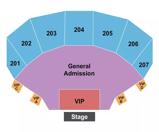 ENDSTAGE GA FLOOR W VIP Seating Map Seating Chart