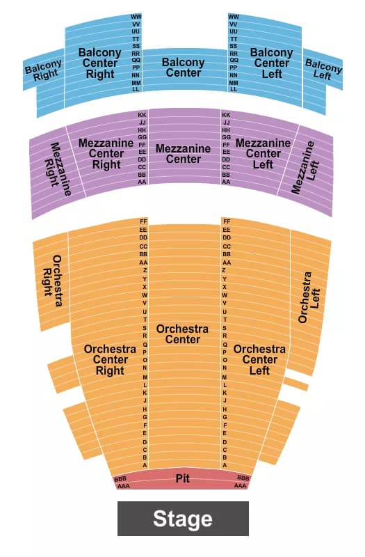 ENDSTAGE PIT Seating Map Seating Chart