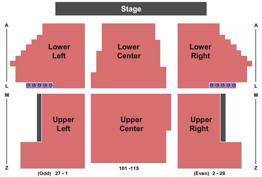 END STAGE Seating Map Seating Chart