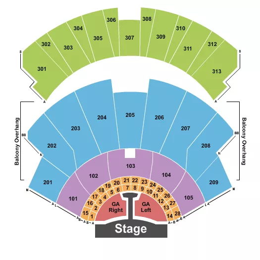 ENDSTAGE CATWALK GA PITS Seating Map Seating Chart