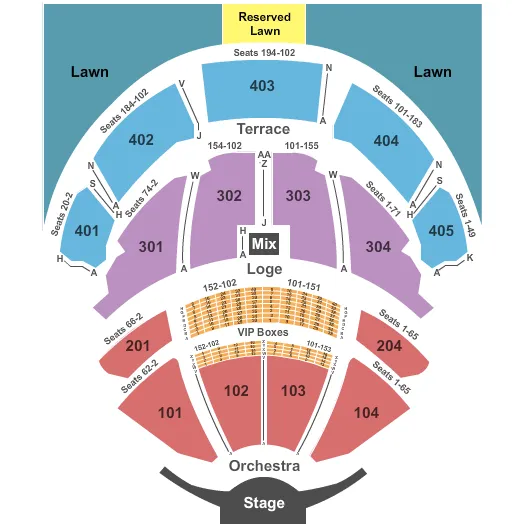 END STAGE Seating Map Seating Chart