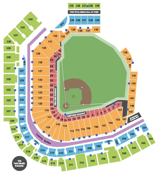BASEBALL Seating Map Seating Chart
