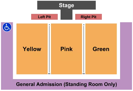 ENDSTAGE W LR PITS 2 Seating Map Seating Chart