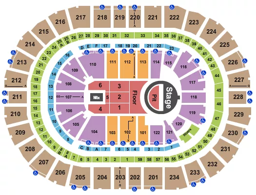 5 SECONDS OF SUMMER Seating Map Seating Chart