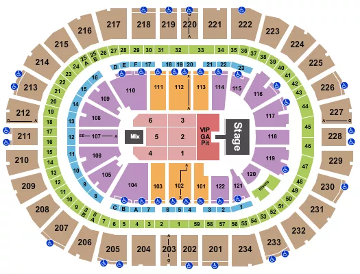 CODY JOHNSON Seating Map Seating Chart