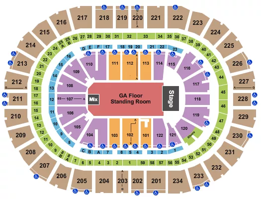 ENDSTAGE GA FLOOR Seating Map Seating Chart