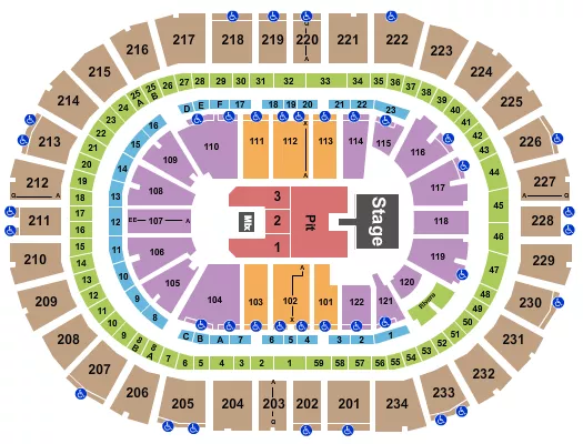 ENDSTAGE GA PIT W CATWALK Seating Map Seating Chart