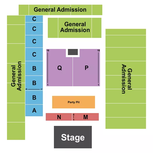 PACIFIC STEEL RECYCLING FOUR SEASONS ARENA ENDSTAGE PARTY PIT Seating Map Seating Chart