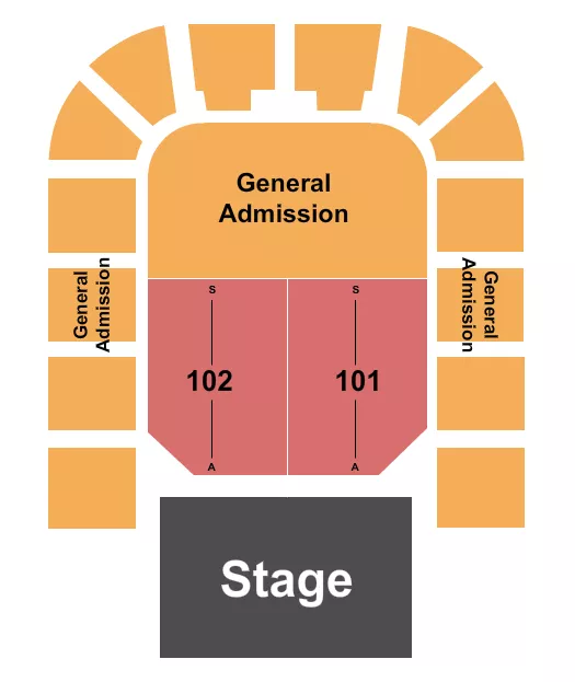 ENDSTAGE 101 102 GA UPPER Seating Map Seating Chart