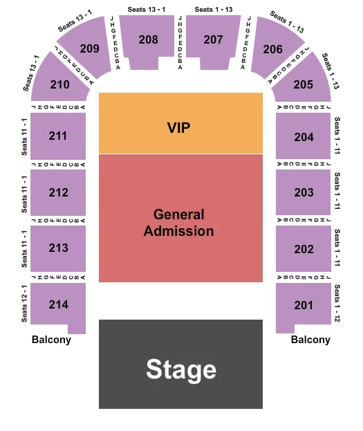 ENDSTAGE GA VIP FLOOR Seating Map Seating Chart