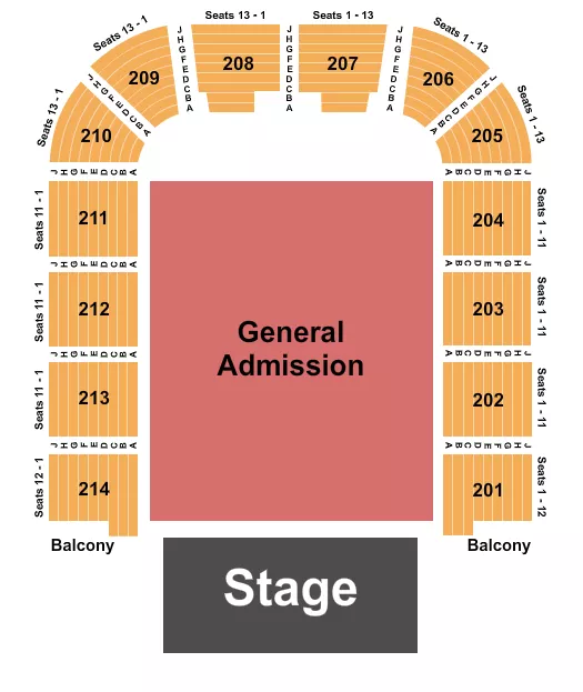 ENDSTAGE GA FLOOR Seating Map Seating Chart