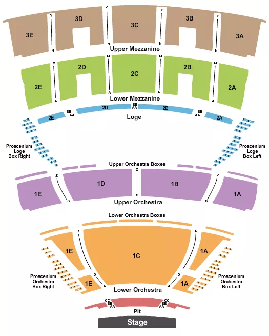 PALACE THEATER CT END STAGE Seating Map Seating Chart
