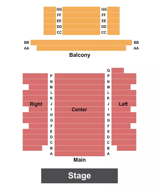 PALACE THEATRE CROSSVILLE ENDSTAGE Seating Map Seating Chart