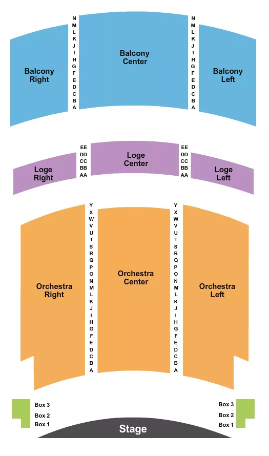 PALACE THEATRE PA ENDSTAGE NO PIT Seating Map Seating Chart