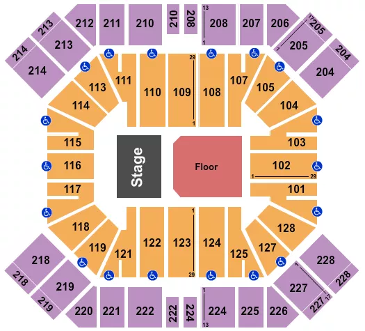 ENDSTAGE FLOOR Seating Map Seating Chart