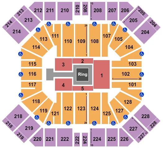 WWE2 Seating Map Seating Chart