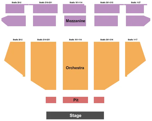 HOLLYWOOD PANTAGES THEATRE CA ENDSTAGE 2 Seating Map Seating Chart