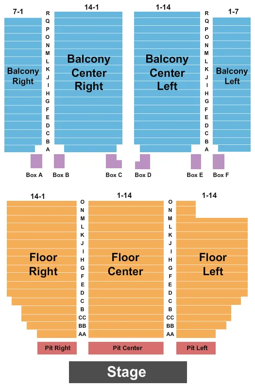 THE PARAMOUNT ASHLAND ENDSTAGE 2 Seating Map Seating Chart