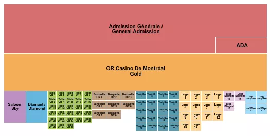 PARC JEAN DRAPEAU SALOON DIAMOND Seating Map Seating Chart
