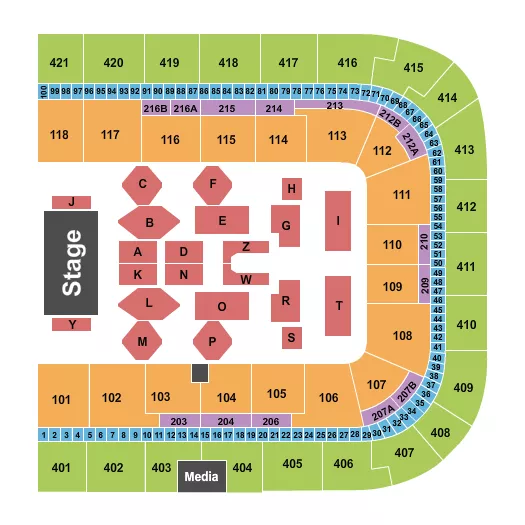 CELINE DION Seating Map Seating Chart