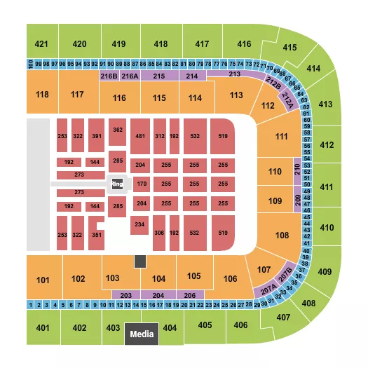 WWE Seating Map Seating Chart