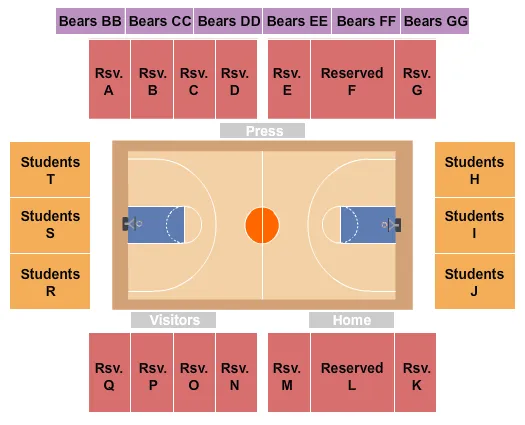 BASKETBALL Seating Map Seating Chart