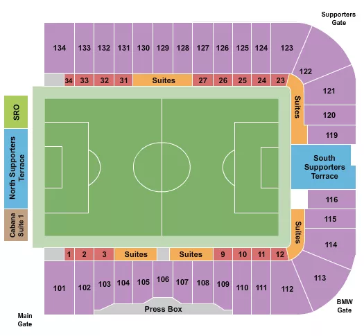 SOCCER 4 Seating Map Seating Chart
