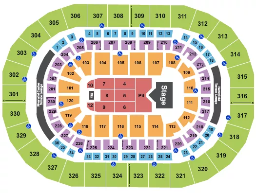 CODY JOHNSON Seating Map Seating Chart