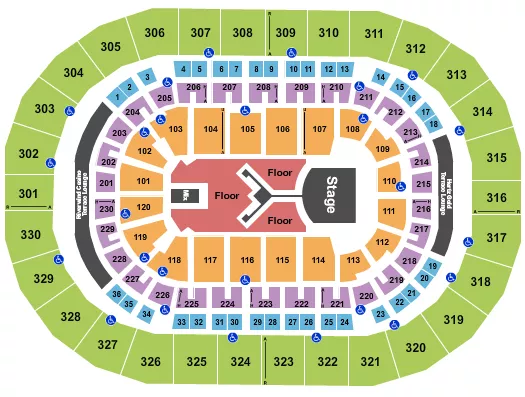 SHINEDOWN Seating Map Seating Chart