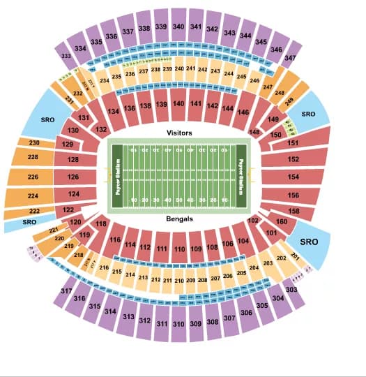 FOOTBALL W SUITE STRIPES Seating Map Seating Chart