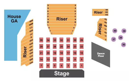 ENDSTAGE PLATINUM TABLES Seating Map Seating Chart