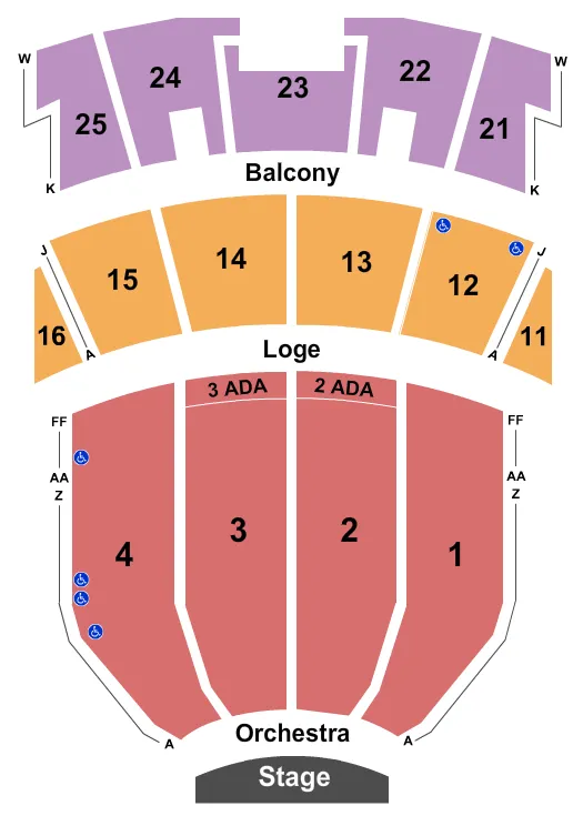 END STAGE Seating Map Seating Chart