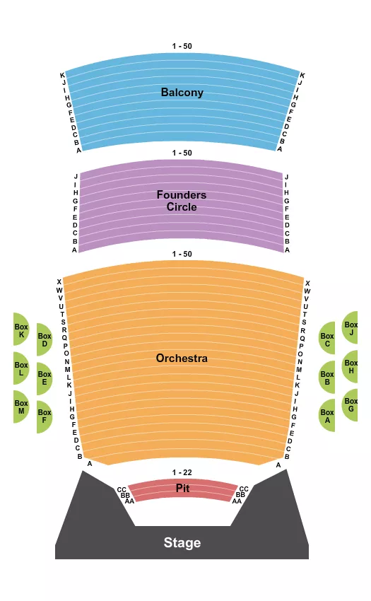 PEACE CONCERT HALL AT THE PEACE CENTER SC ENDSTAGE Seating Map Seating Chart