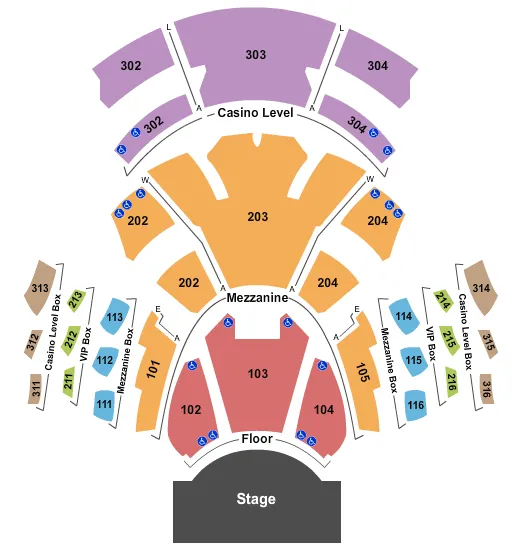 END STAGE Seating Map Seating Chart