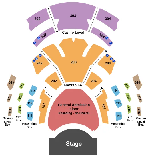 END STAGE GA FLOOR Seating Map Seating Chart