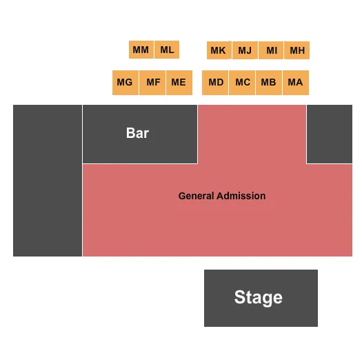 ENDSTAGE GA FLOOR Seating Map Seating Chart