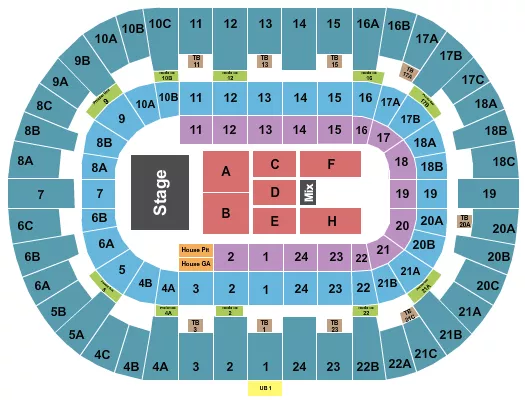 PECHANGA ARENA SAN DIEGO ENDSTAGE 4 Seating Map Seating Chart