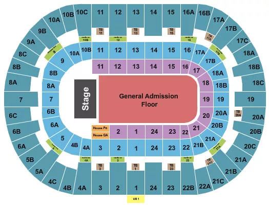 PECHANGA ARENA SAN DIEGO ENDSTAGE GA FLOOR 5 Seating Map Seating Chart