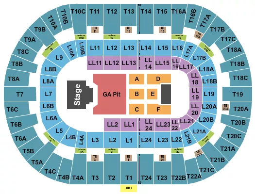 PECHANGA ARENA SAN DIEGO ENDSTAGE GA PIT Seating Map Seating Chart