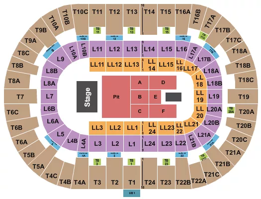 PECHANGA ARENA SAN DIEGO ENDSTAGE GA PIT 2 Seating Map Seating Chart