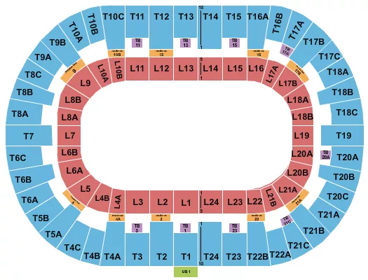 PECHANGA ARENA SAN DIEGO PERFORMANCE AREA Seating Map Seating Chart