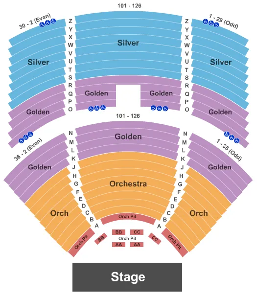 PECHANGA THEATER AT PECHANGA RESORT CASINO END STAGE Seating Map Seating Chart