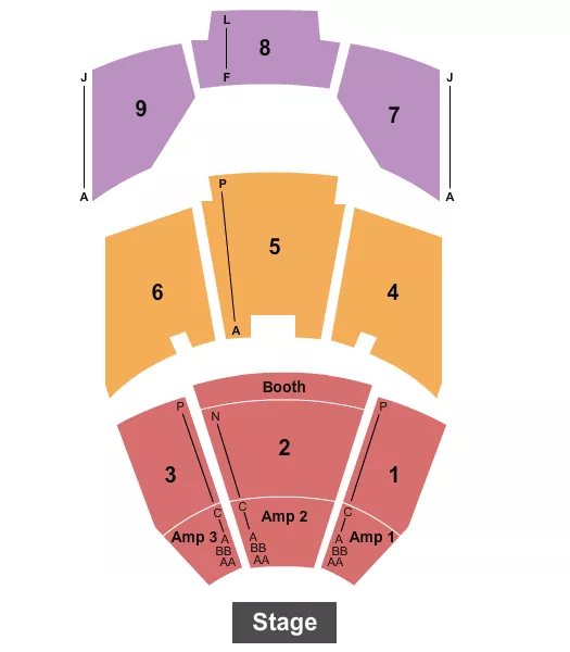 PENN TELLER THEATER AT RIO LAS VEGAS ENDSTAGE 3 Seating Map Seating Chart
